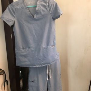 FIGS HEATHER INDIGO SET